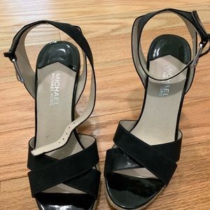 Ladies black wedge sandals. Michael Kors